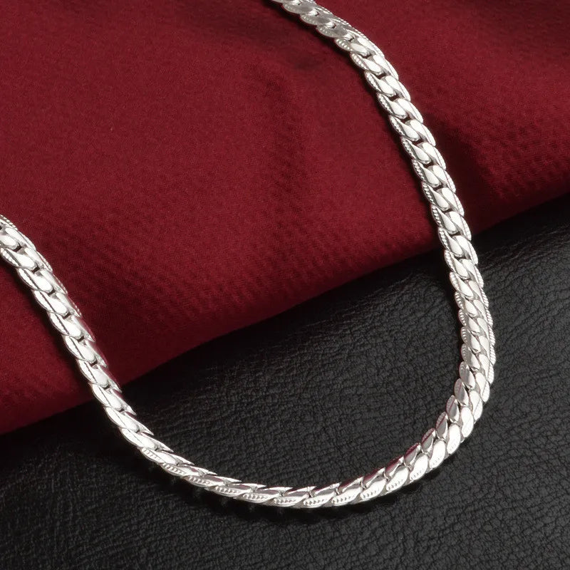 20-60cm 925 Sterling Silver Luxury Brand Design Noble Necklace Chain For Woman Men Fashion Wedding Engagement Jewelry Gifts