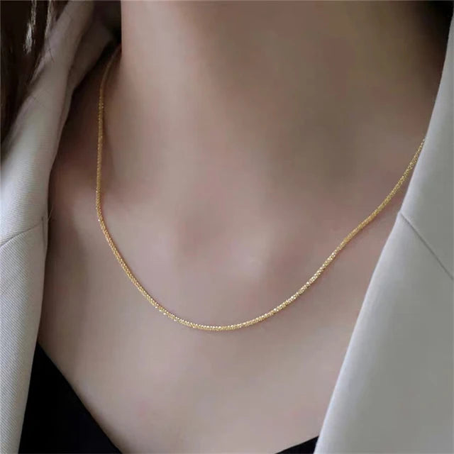 Popular Sparkling Necklace For Women Clavicle Chain Choker Fashion Jewelry Wedding Party Birthday Gift