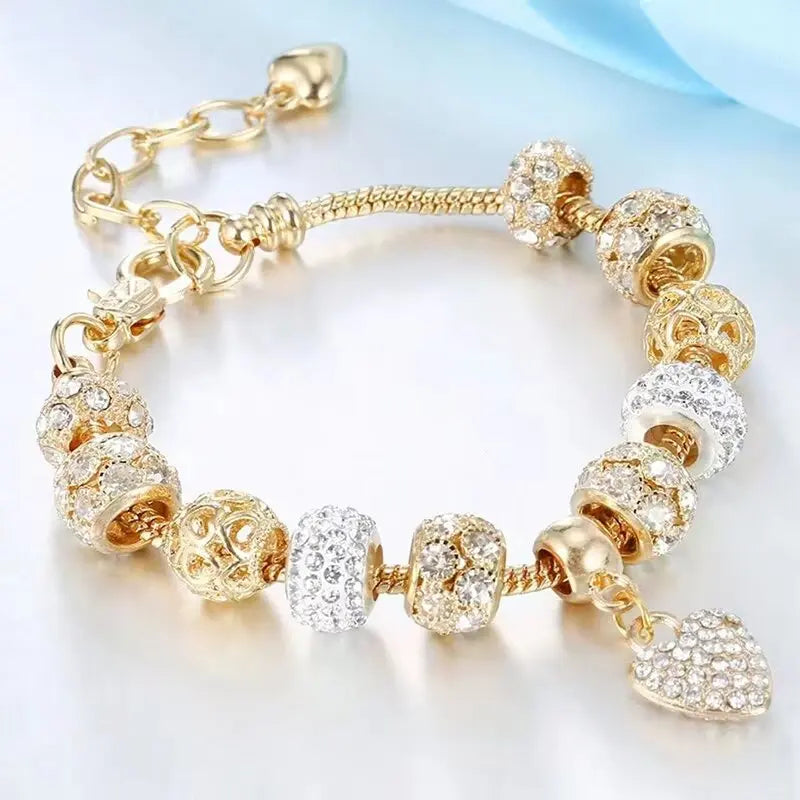 1PC Women's Fashion Multi Element Beaded Love Pan Family Bracelet Jewelry Accessories Daily Dressing Party Holiday Gift