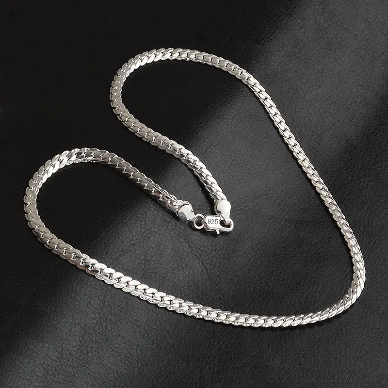 20-60cm 925 Sterling Silver Luxury Brand Design Noble Necklace Chain For Woman Men Fashion Wedding Engagement Jewelry Gifts