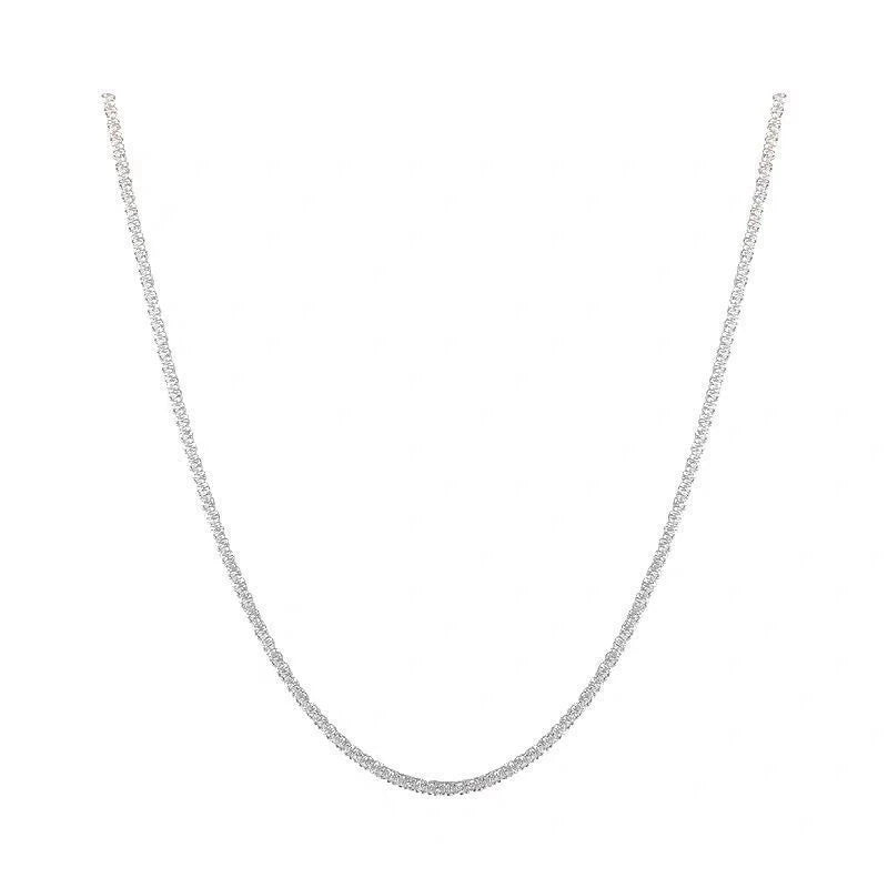 2025 New Popular Silver Colour Sparkling Clavicle Chain Choker Necklace For Women Fine Jewelry Wedding Party Gift