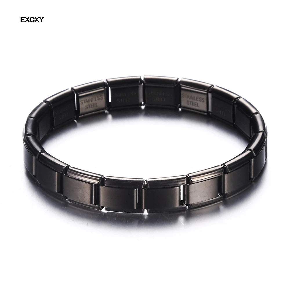 New Women's Jewelry 9mm Width Itanlian Elastic Charm Bracelet Fashion Stainless Steel Bangle