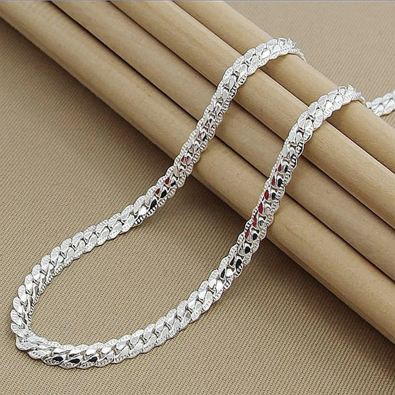 20-60cm 925 Sterling Silver Luxury Brand Design Noble Necklace Chain For Woman Men Fashion Wedding Engagement Jewelry Gifts