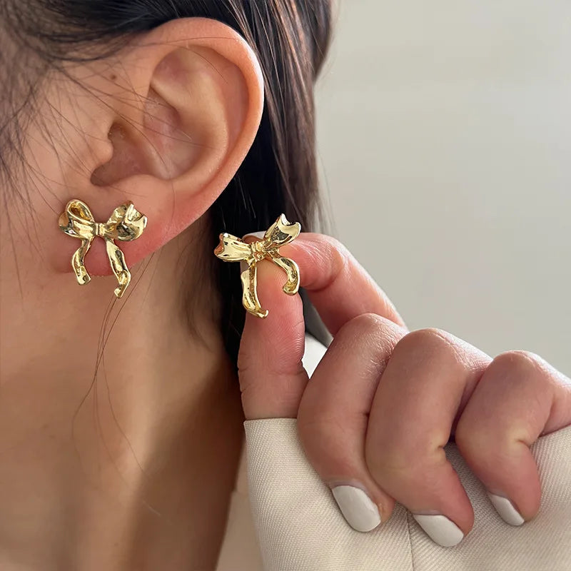 Design Sweet and Cool Style Bow Knot Earrings Women's Simple Elegant Jewelry Gifts